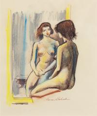 Aaron Bohrod, (Wisconsin, 1907-1992), Nude in the Mirror