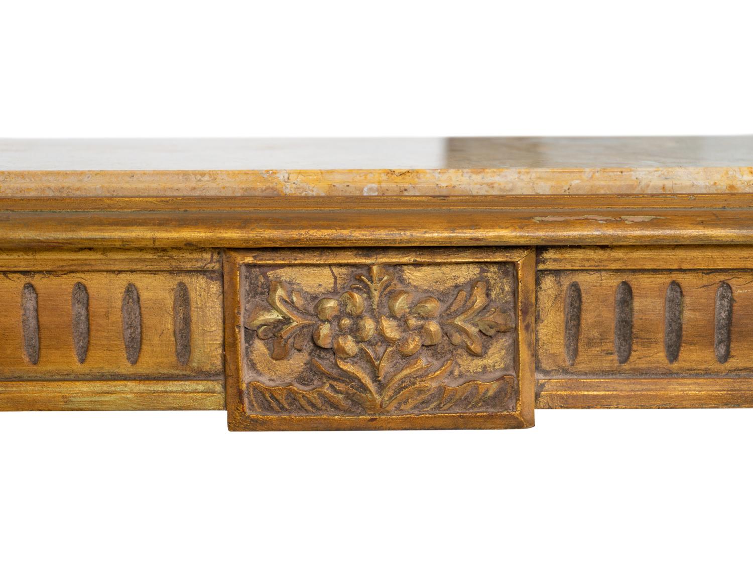 A Pair of Louis XVI Style Painted and Parcel Gilt Console Tables — EARLY 20TH CENTURY