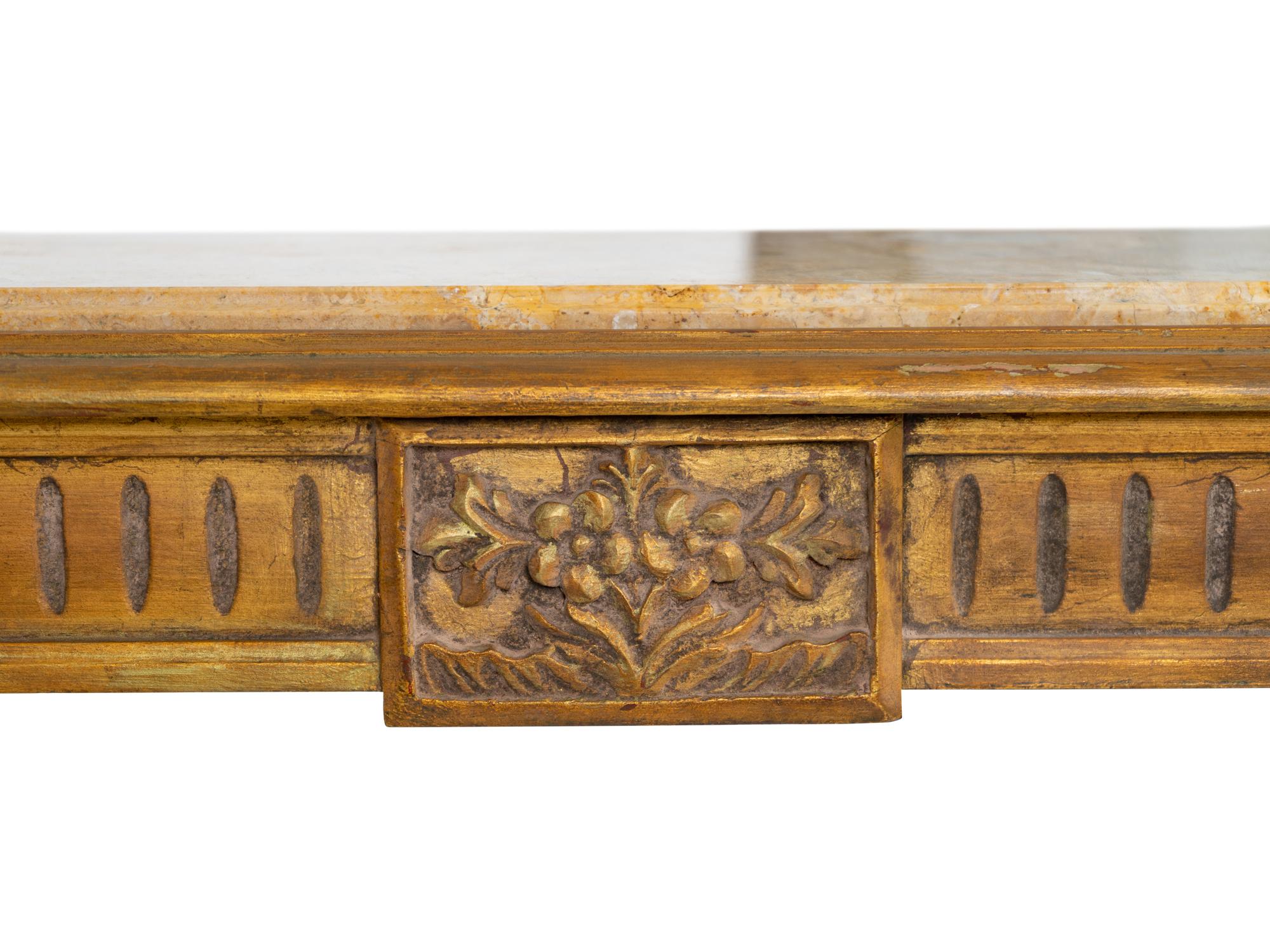 A Pair of Louis XVI Style Painted and Parcel Gilt Console Tables — EARLY 20TH CENTURY