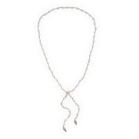 Cultured Pearl and Diamond Lariat Necklace