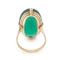 Chrysoprase and Yellow Gold Ring