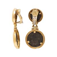 YELLOW GOLD AND COIN EARRINGS