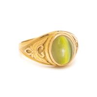 CAT'S EYE CHRYSOBERYL AND YELLOW GOLD RING
