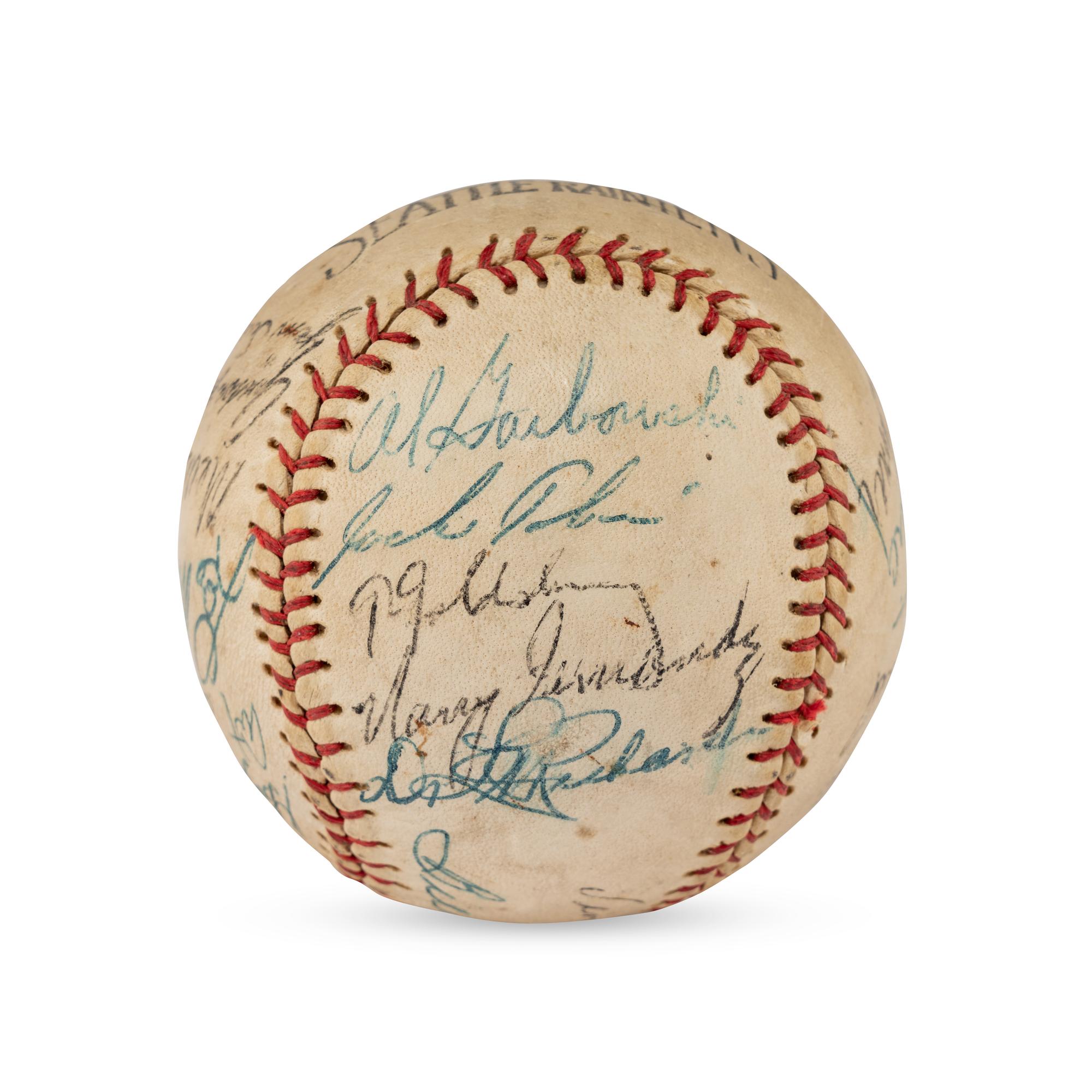 A 1953 Seattle Rainers Team Signed Autograph Baseball