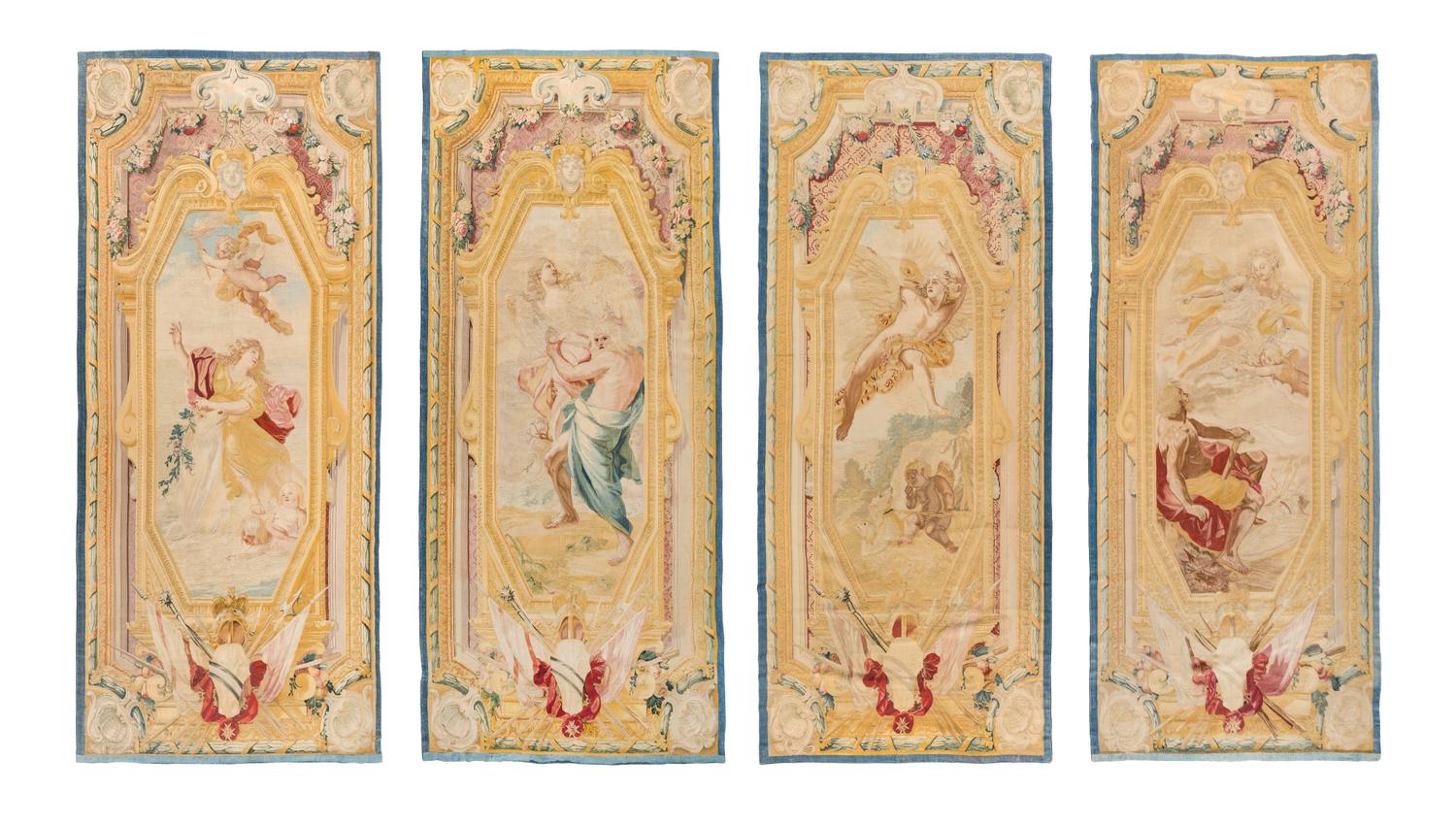 A Set of Four Italian Mythological Tapestries from the Loves of the Gods Series