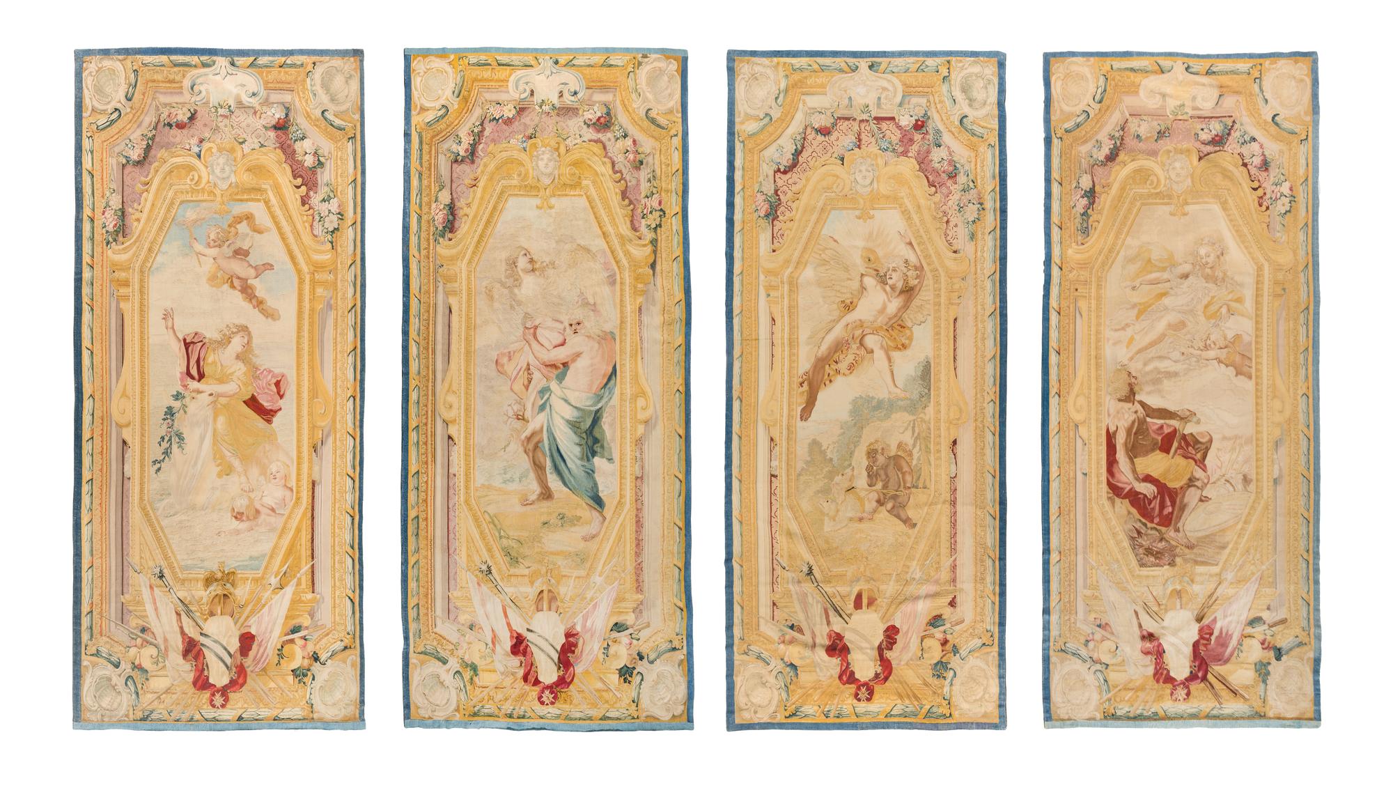A Set of Four Italian Mythological Tapestries from the Loves of the Gods Series