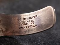 Stamped Silver Split Shank Cuff Bracelet. with Turquoise Cabochons