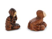Two Boxwood Figural-Form Netsukes