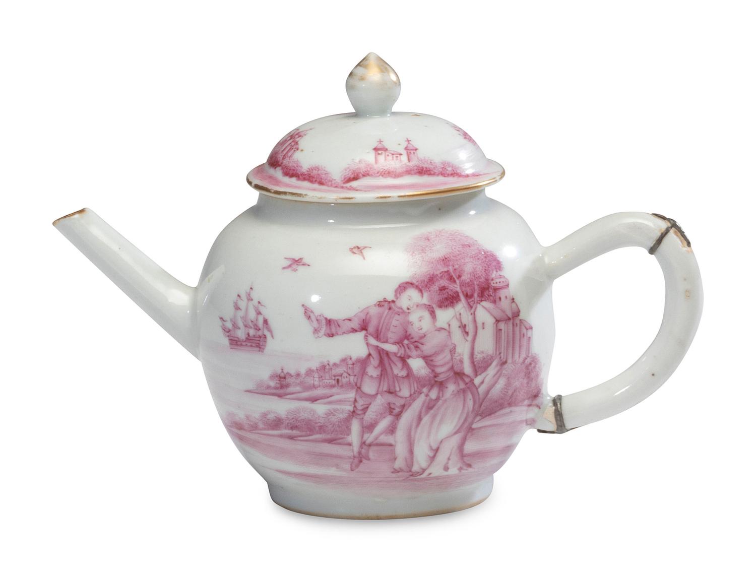 A Chinese Export Porcelain Famille Rose Teapot