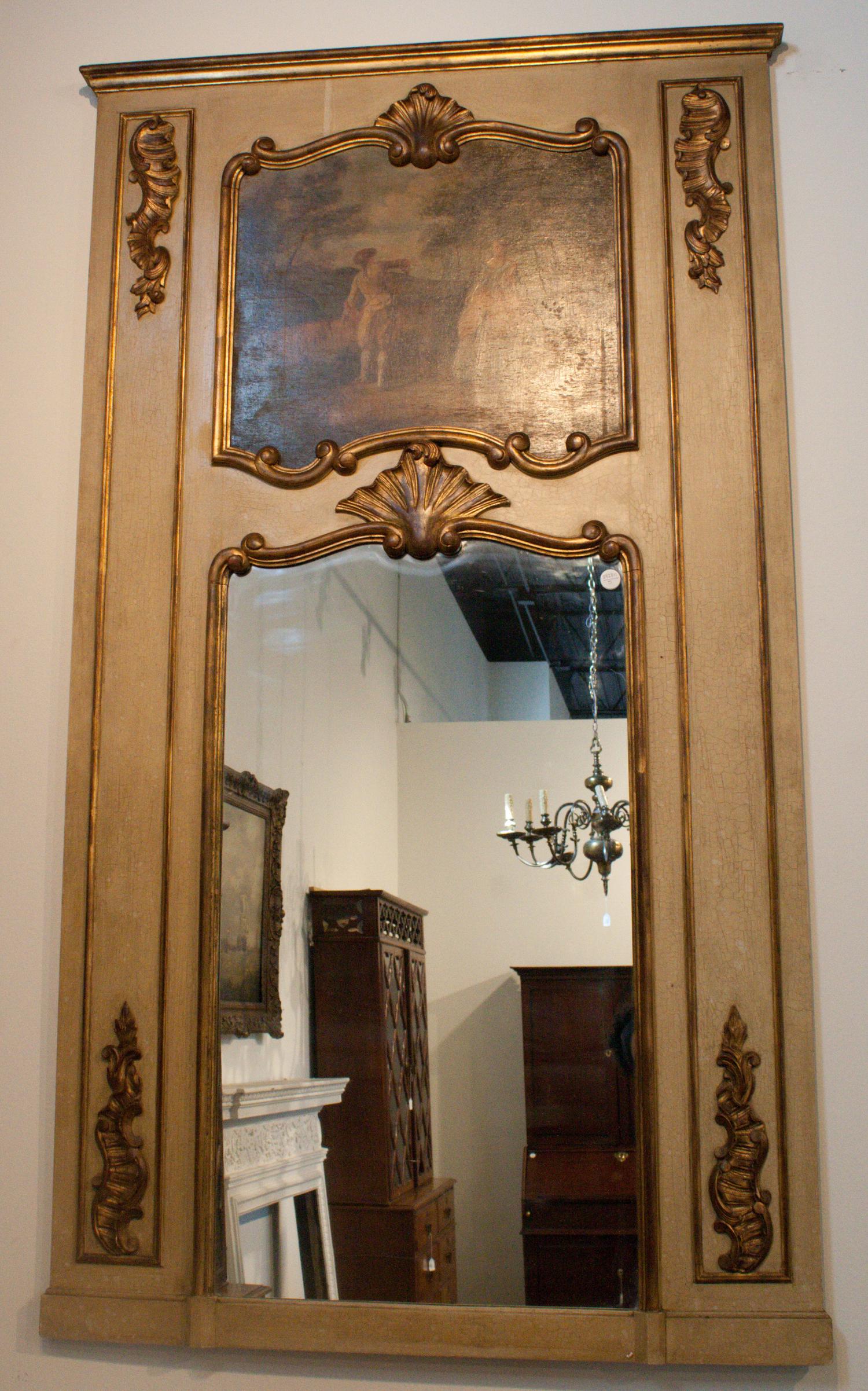 A Louis XVI Style Painted Trumeau