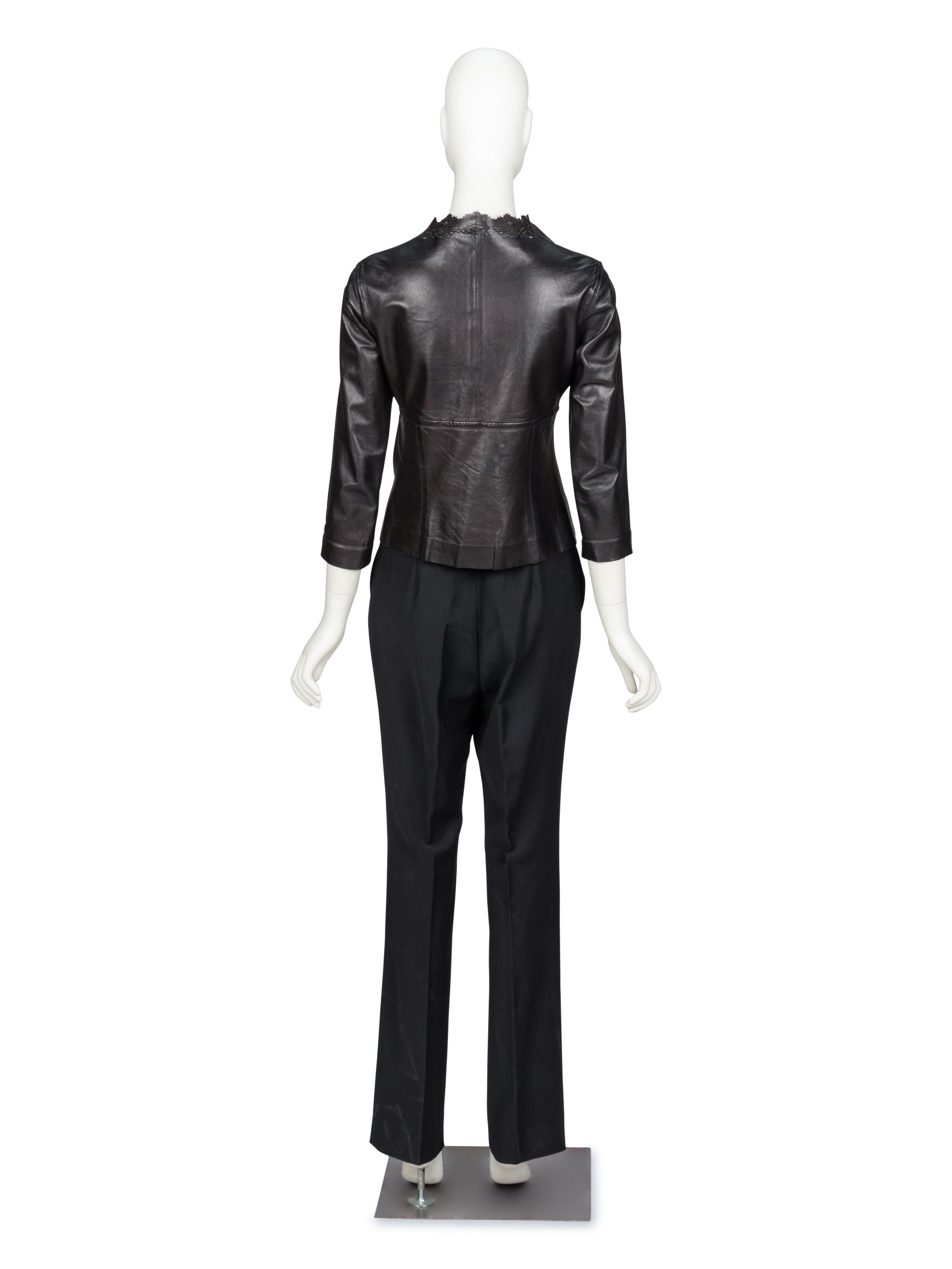 Tom Ford for Gucci, Leather Top & Wool Pants