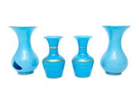 Eight French Blue Opaline Glass Articles