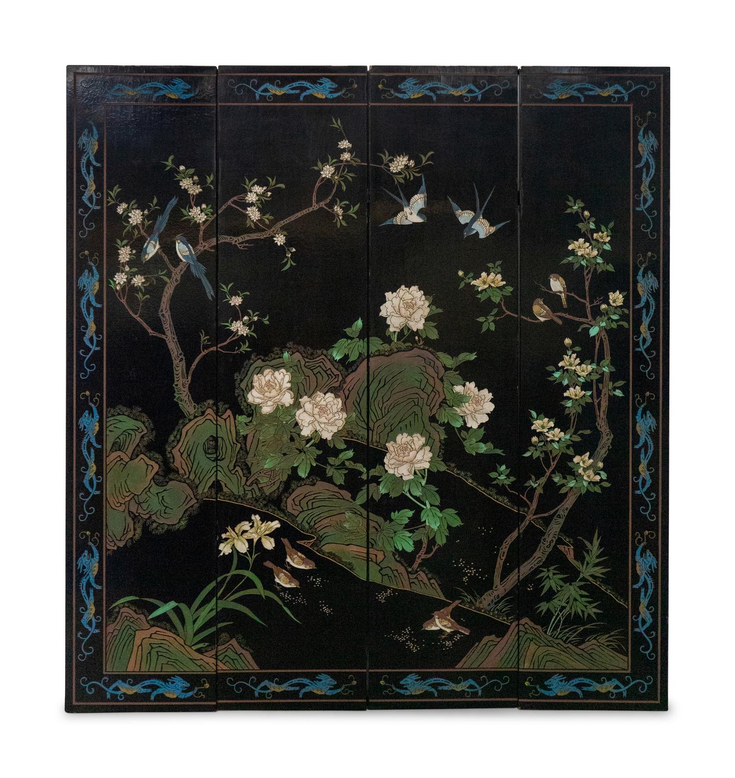 A Chinese Coromandel Four-Panel Screen — 20TH CENTURY