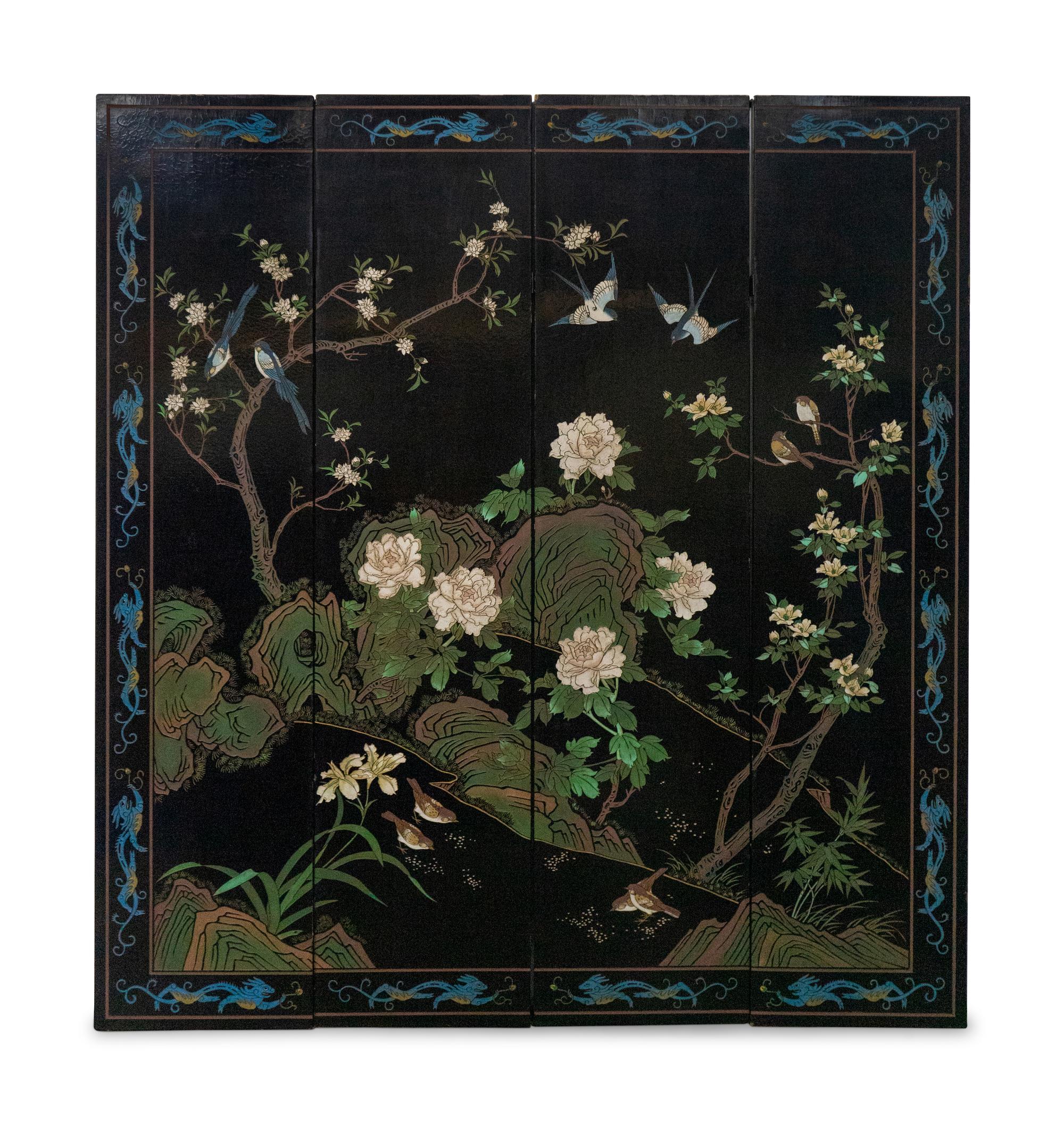 A Chinese Coromandel Four-Panel Screen — 20TH CENTURY