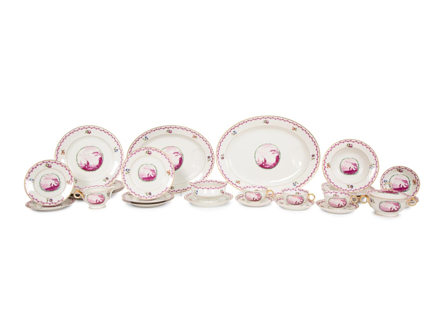 A Haviland Limoges Porcelain Dinner Service
