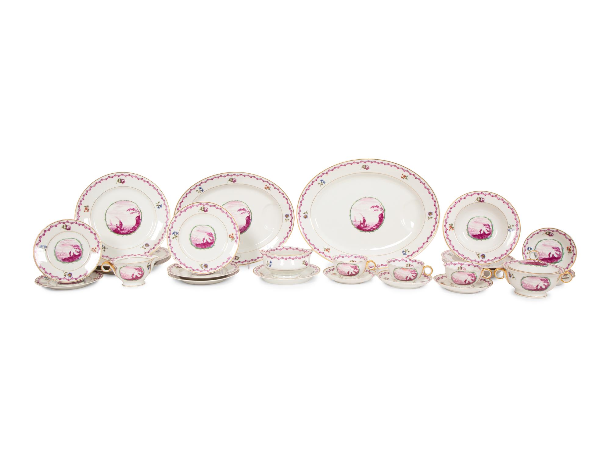 A Haviland Limoges Porcelain Dinner Service