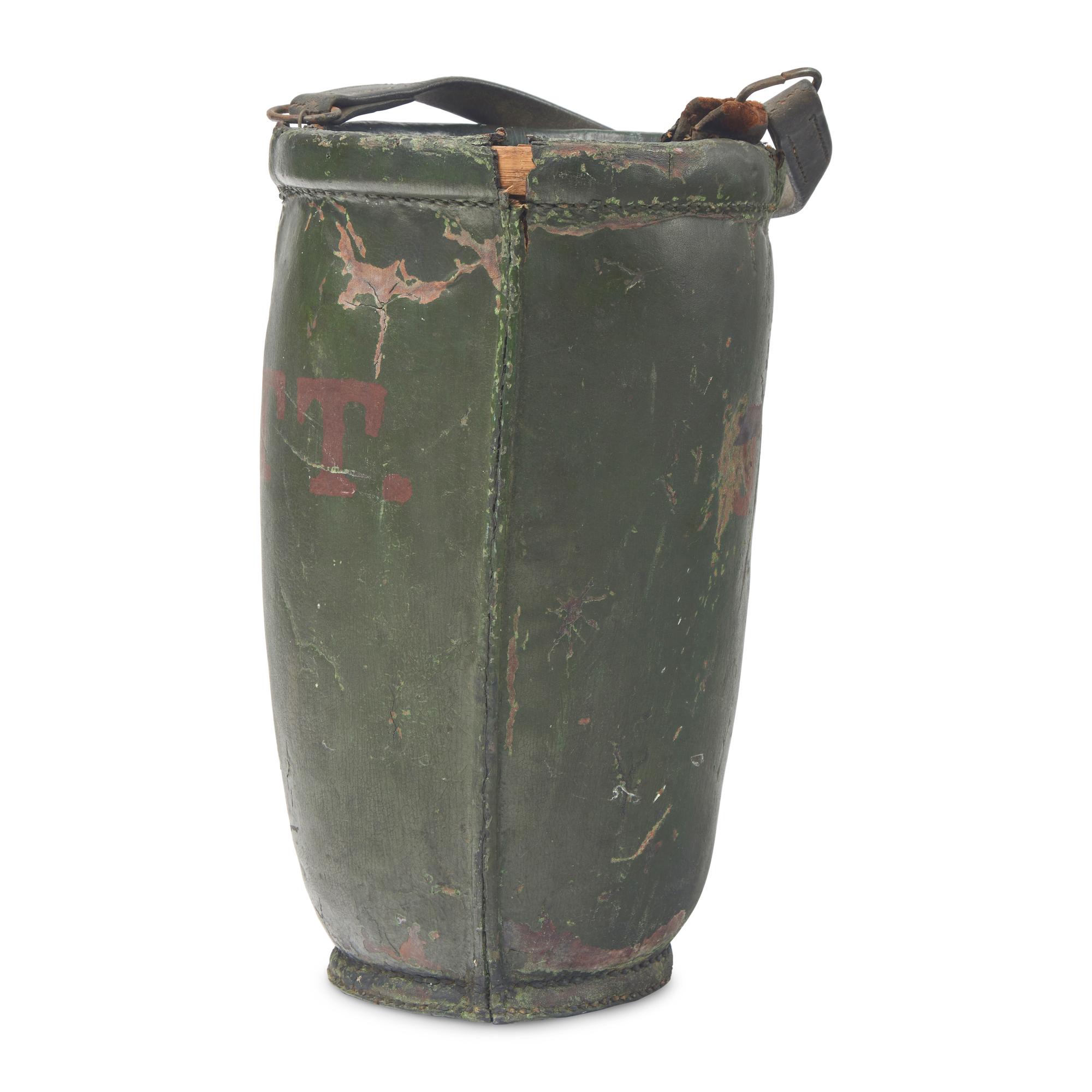 A Painted Leather Fire Bucket