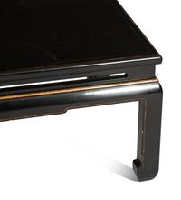 A Chinese Export Ming Style Black and Parcel Gilt Lacquer Low Table