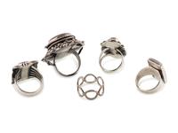 Navajo and Southwestern-style Silver Rings, with Inlay