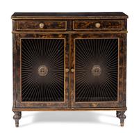An English Faux Tortoise Shell-Painted Cabinet