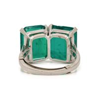 COLOMBIAN EMERALD TWIN STONE RING