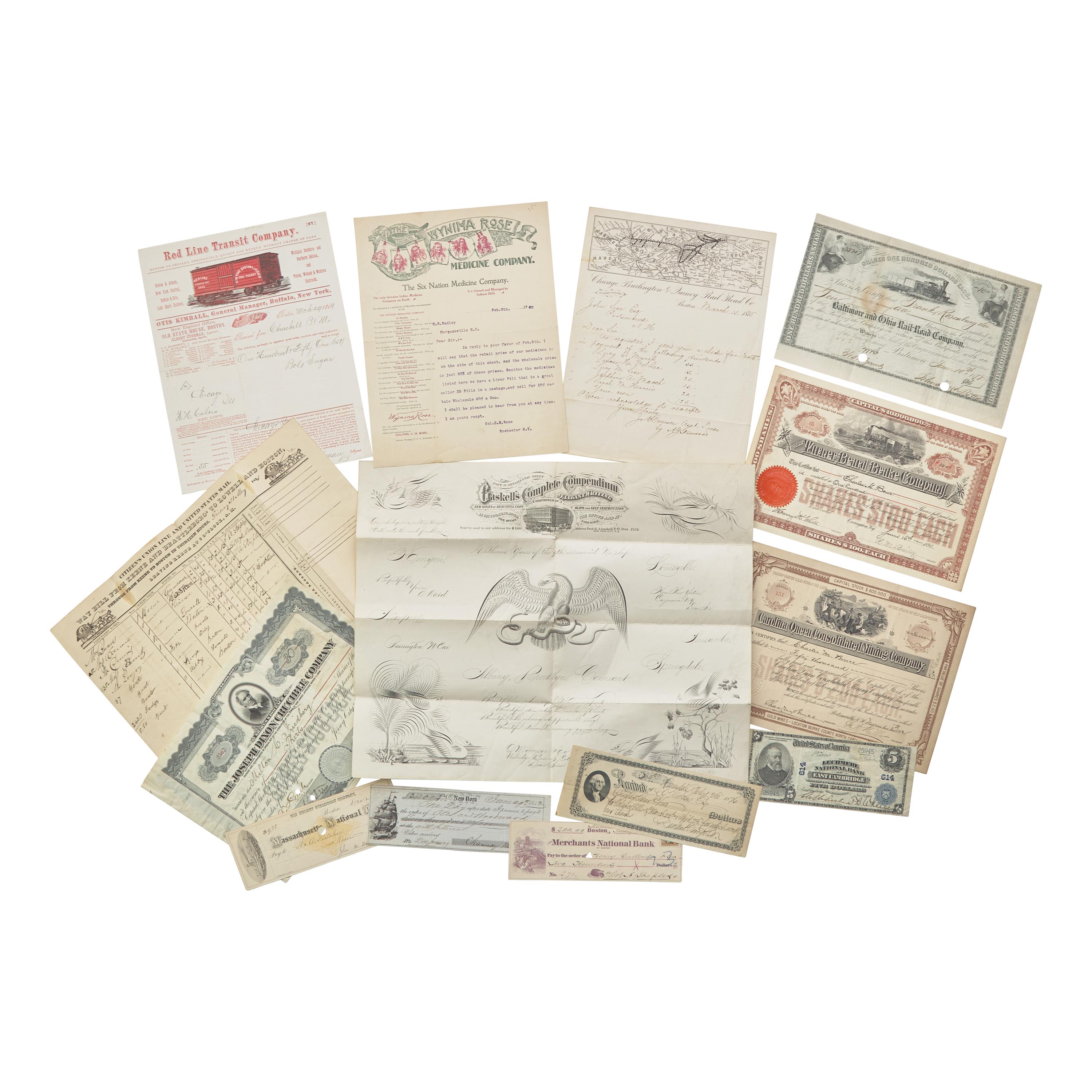 [Americana] Large collection related to writing, penmanship, and graphics, ca. 18th-21st centuries