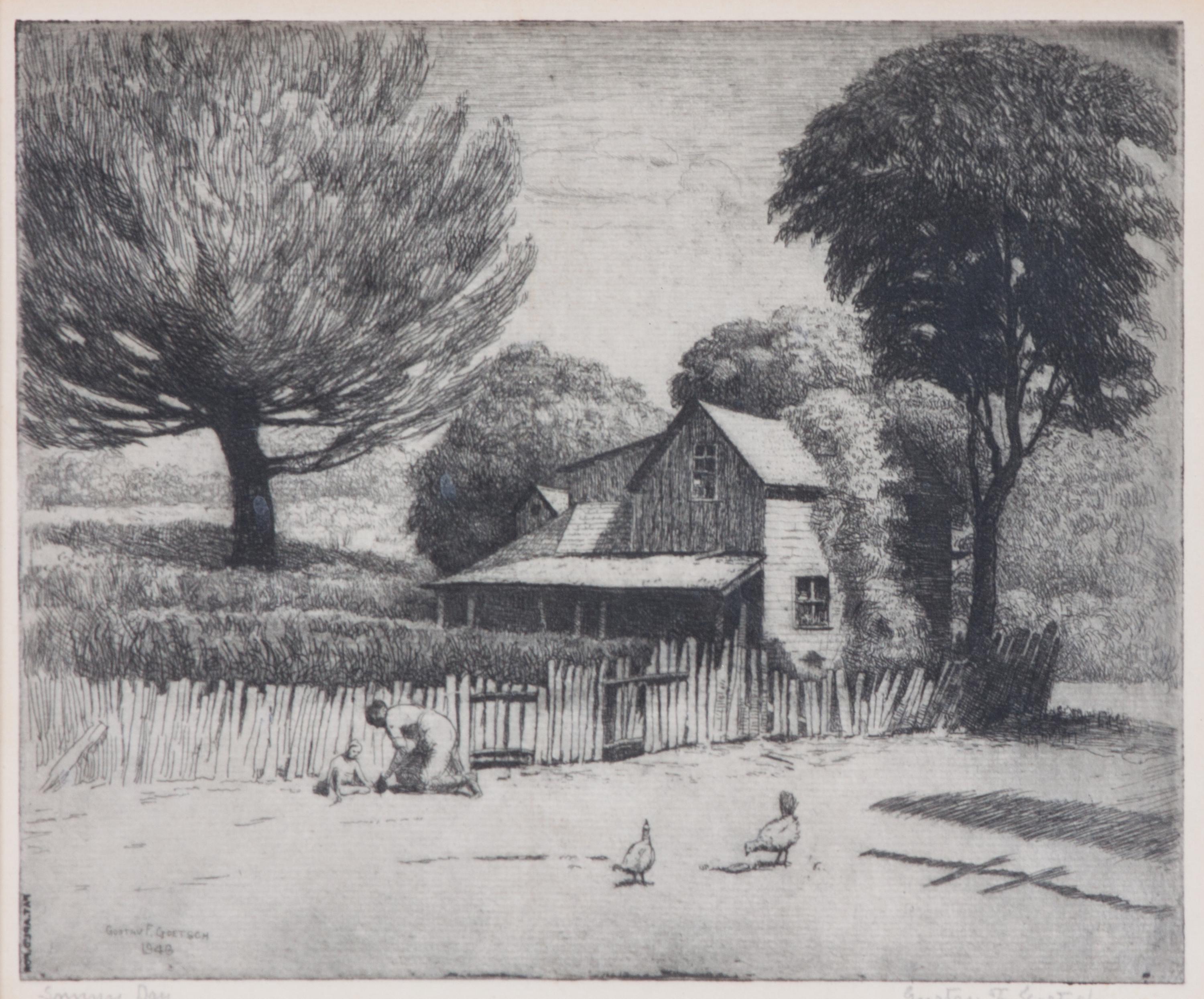 Gustav Goetsch, (American, 1877-1969), Sunny Day, 1948
