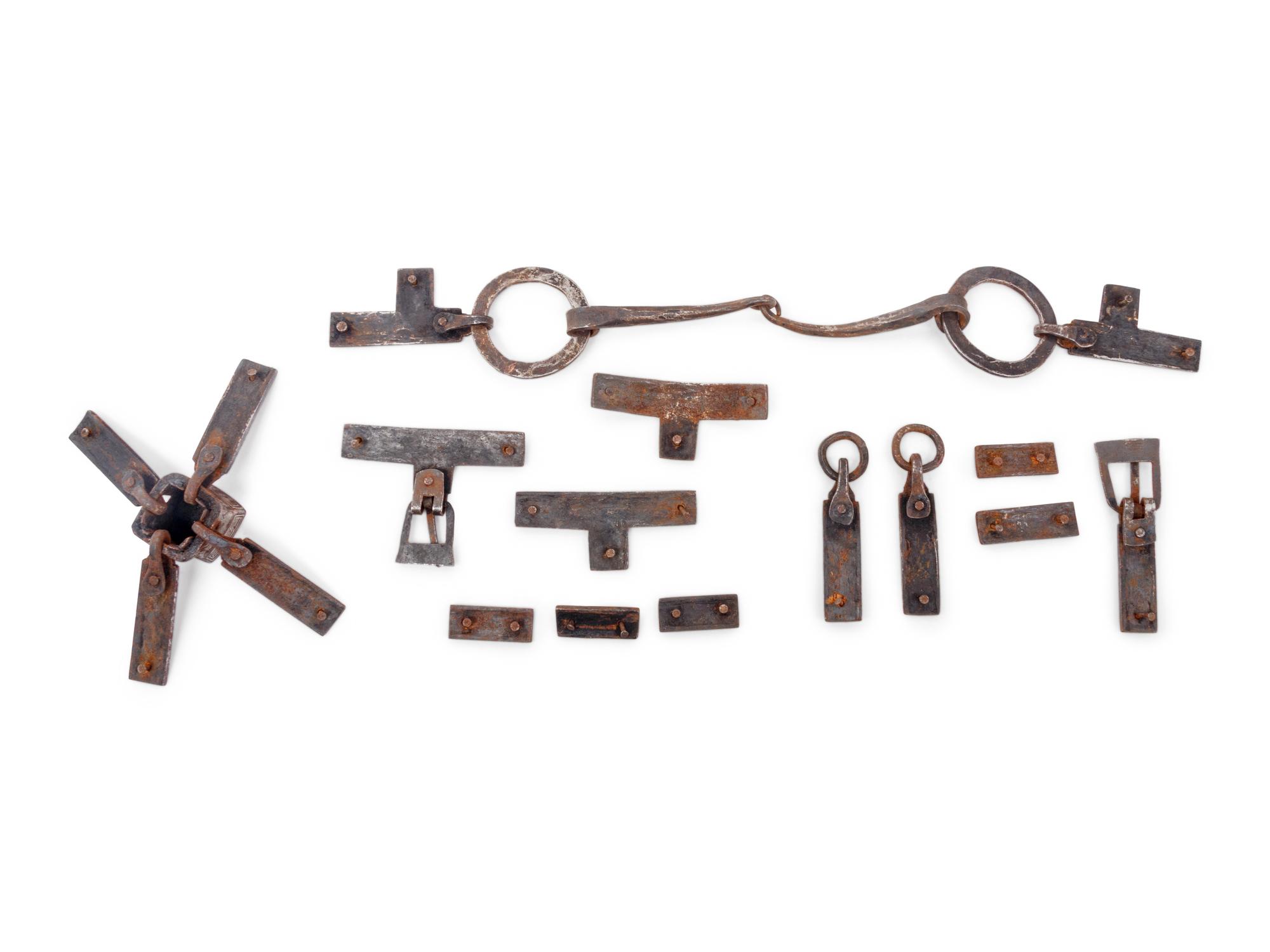 A Set of Iron and Silver Niello Bronze Horse Harness Fittings