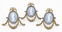 Three Gilt Bronze and Wedgwood Tie Backs Width 5 1/4 inches. — EARLY 20TH CENTURY