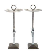 A Pair of American Metal Smoking Stands