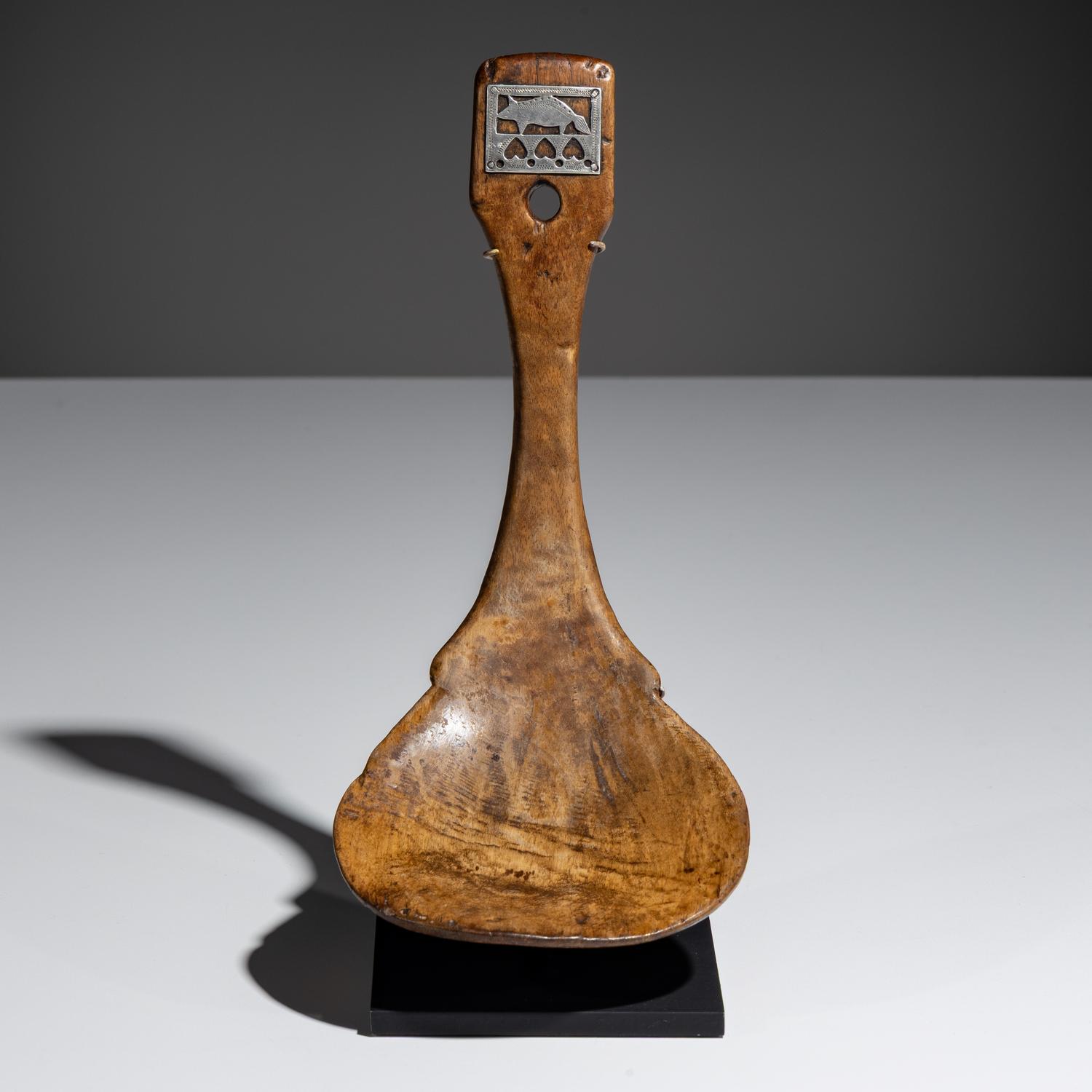 Menominee Feast Ladle, with Trade Silver Medallion, Published