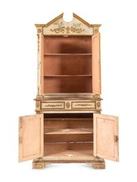 An Italian Polychrome and Cream-Painted and Parcel-Gilt Cabinet