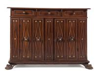 An Italian Walnut Console Cabinet Height 50 x width 72 x depth 27 1/2 inches. — 17TH/18TH CENTURY