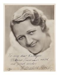 [20TH-CENTURY OPERA SINGERS]. A group of 5 photographs or photographic prints of opera singers from the 1930s, most signed, comprising images of: