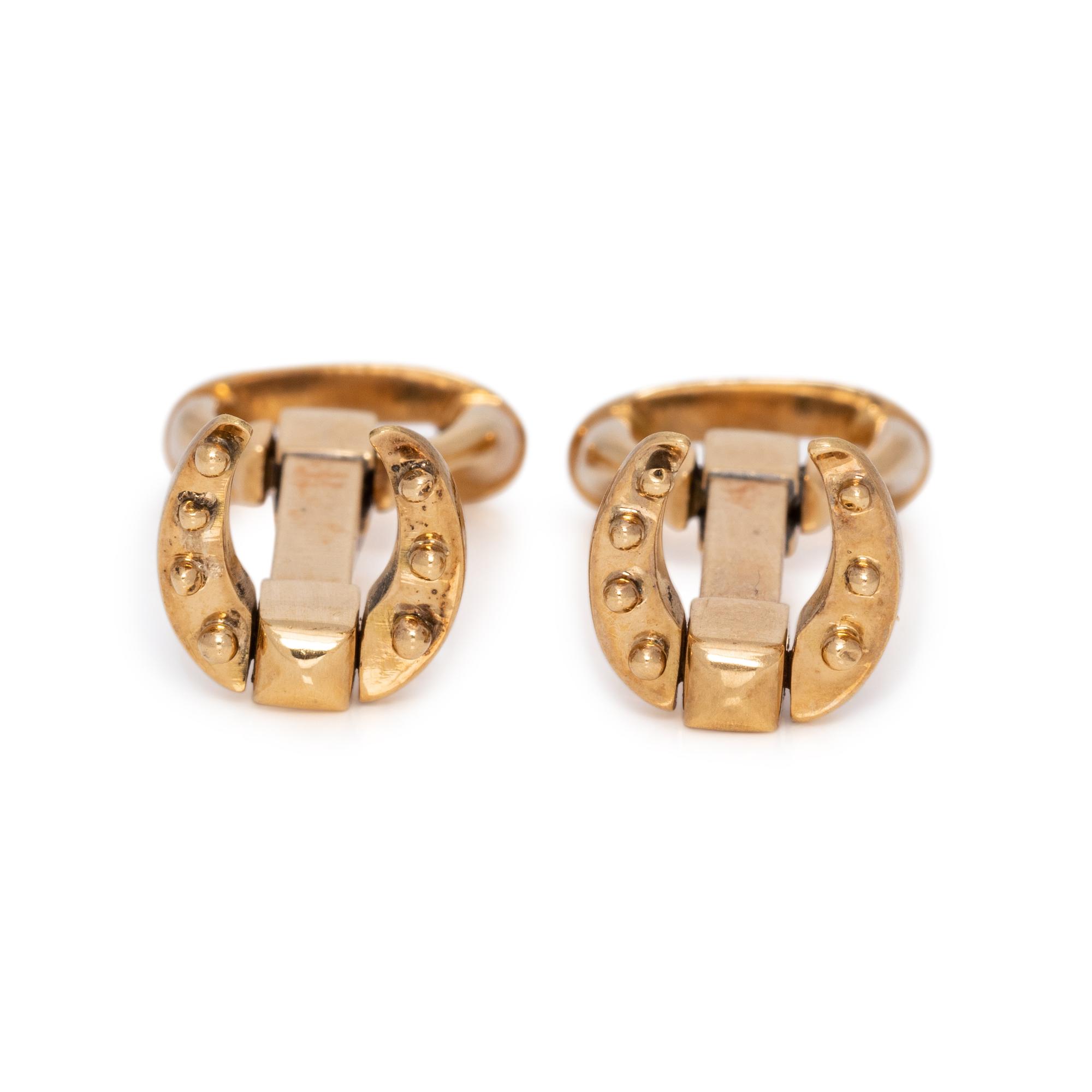 GUCCI, YELLOW GOLD CUFFLINKS