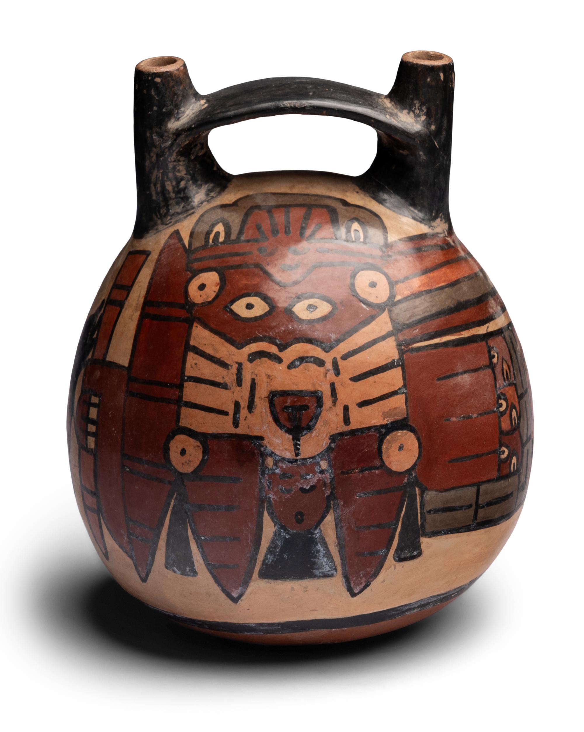 A Nazca Polychrome Stirrup Vessel