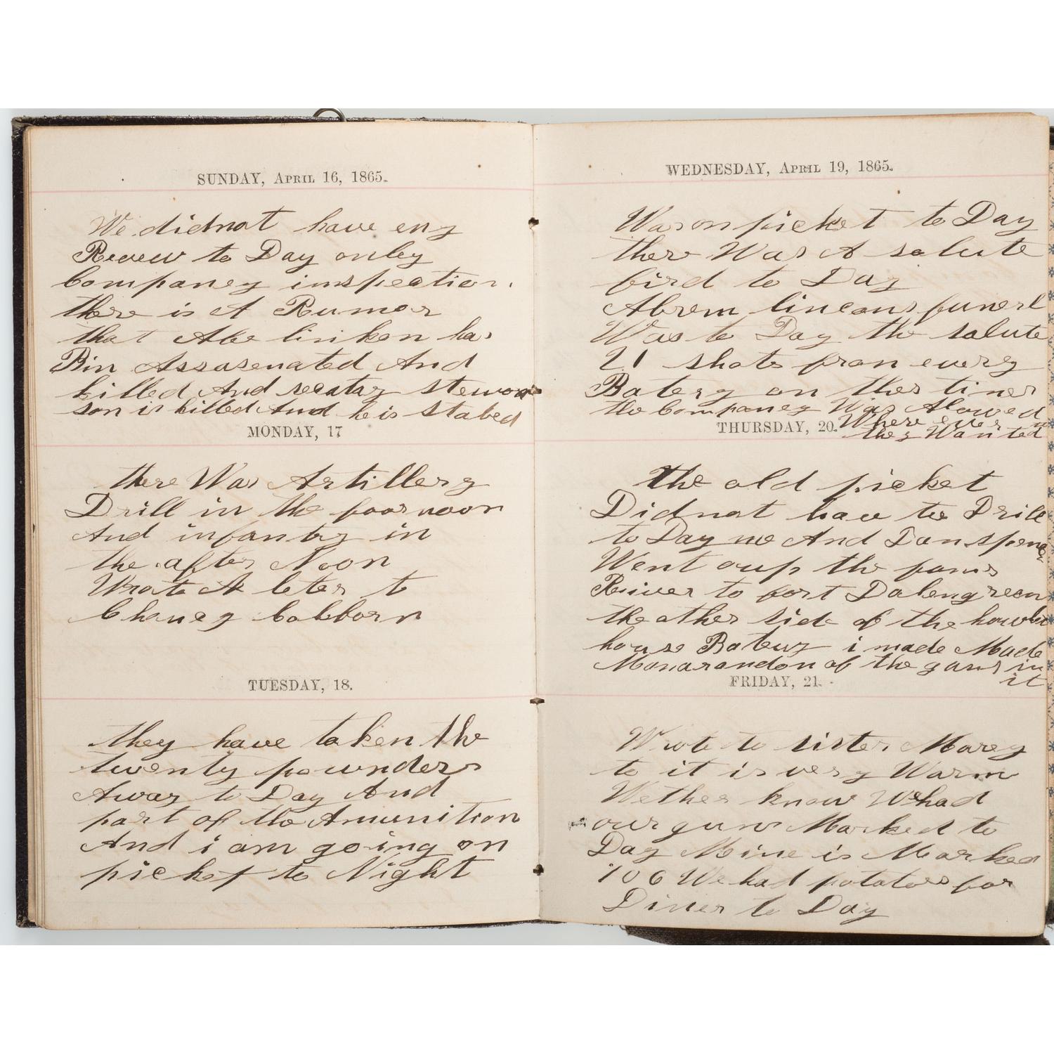 Civil War Diary of Thomas Mains, 33rd Independent Battery, Light Artillery, NYSV