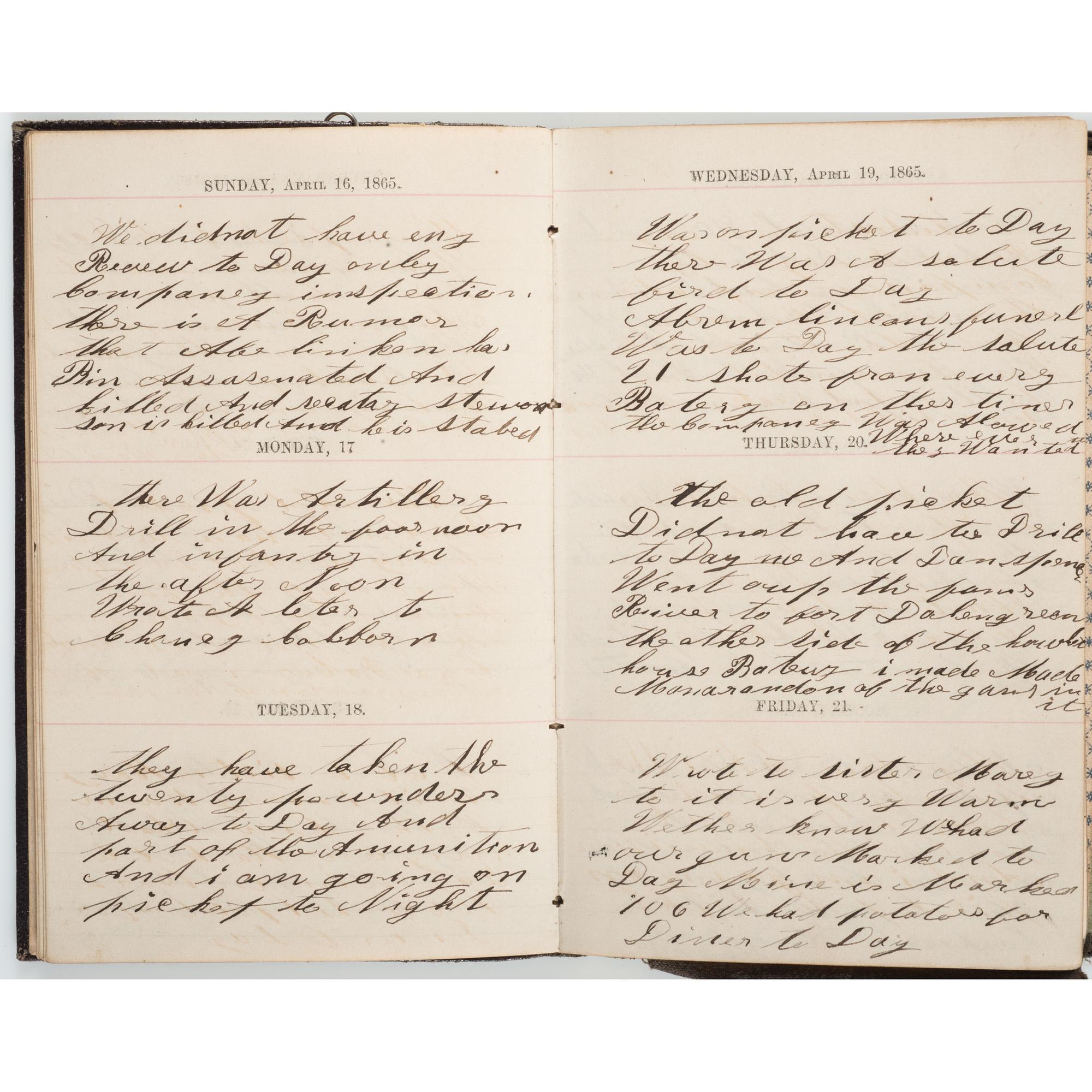Civil War Diary of Thomas Mains, 33rd Independent Battery, Light Artillery, NYSV