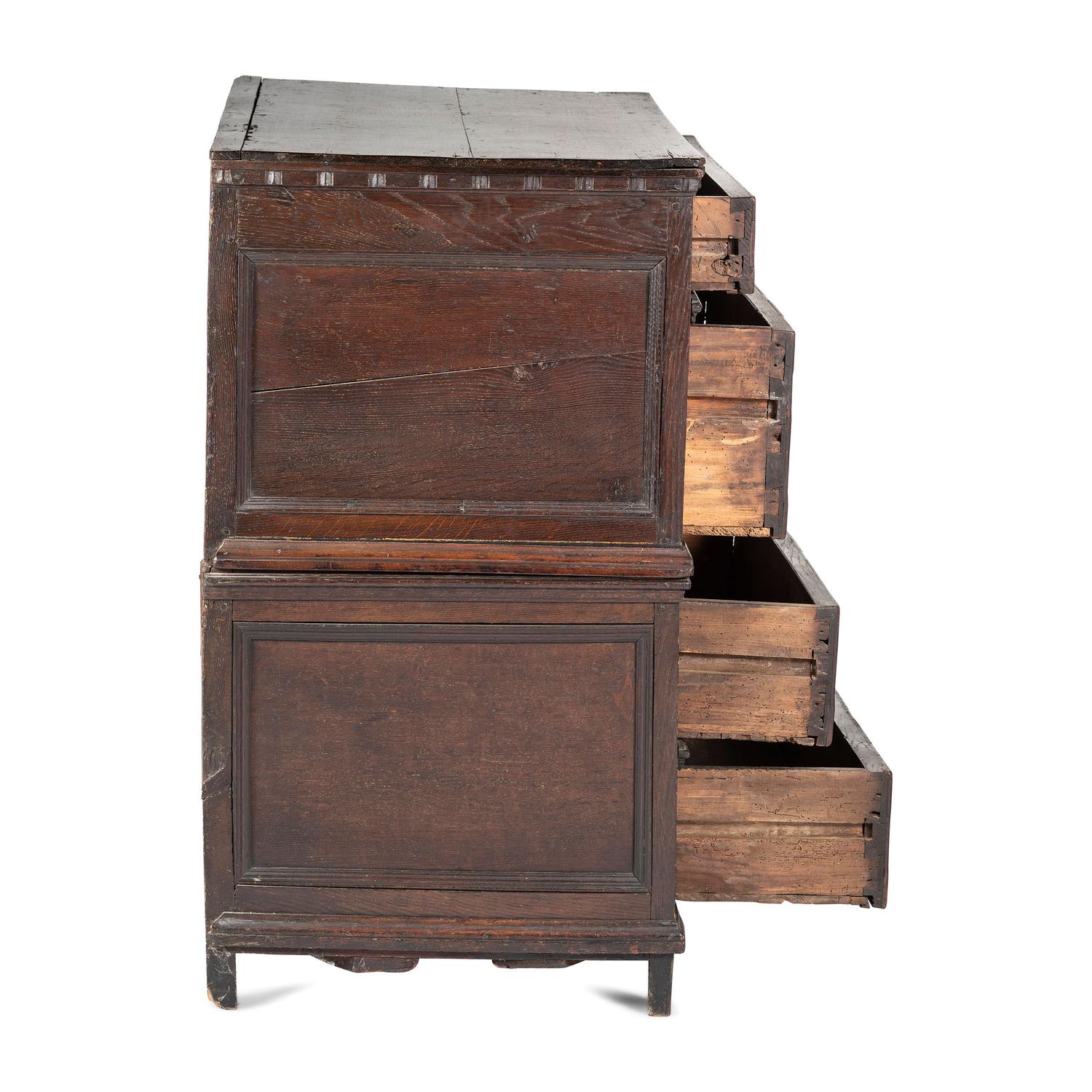 A Charles II Oak Chest of Drawers