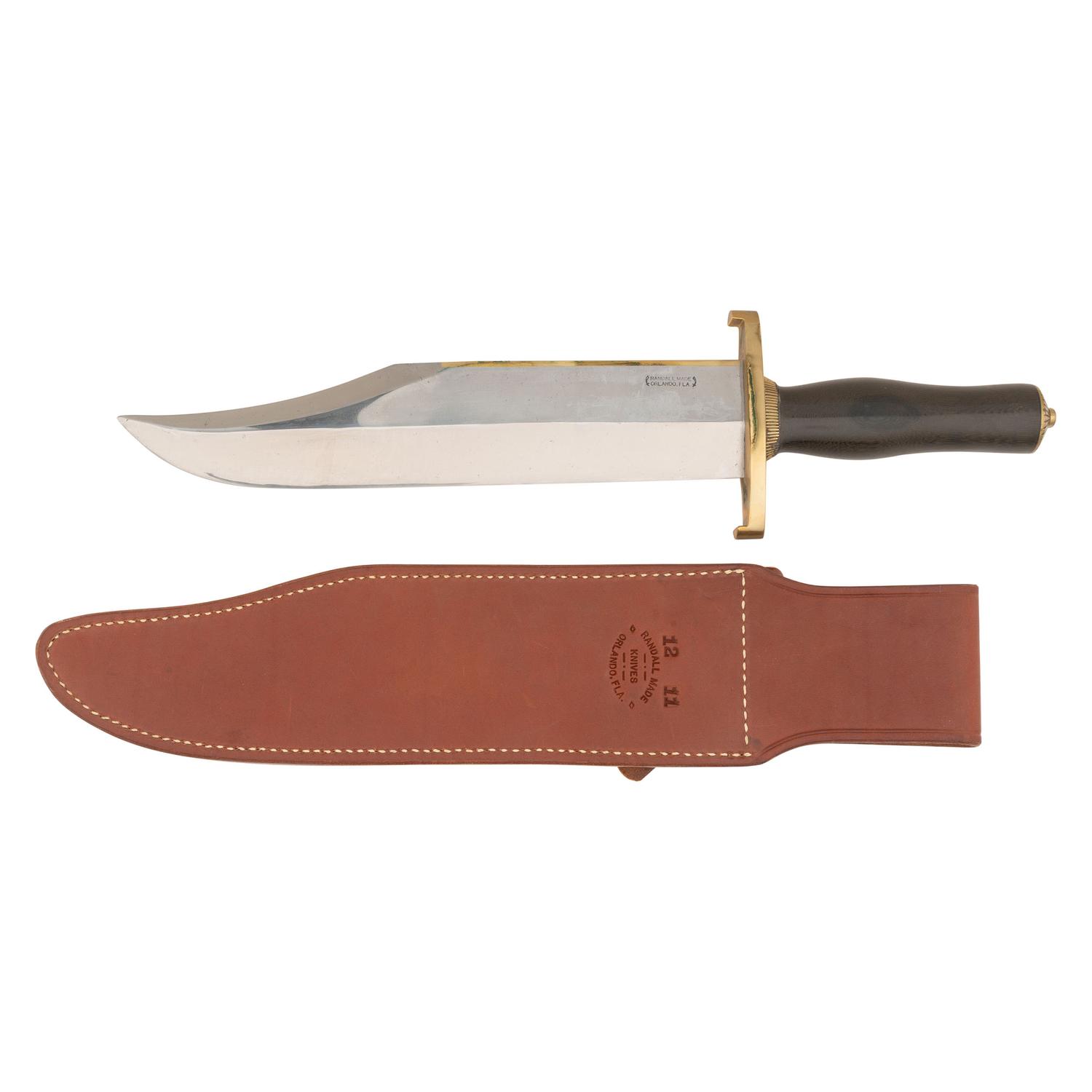 Randall Model 12 11" Smithsonian "Brass Back" Bowie Bowie and Scabbard