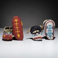 Plains Child's Fully Beaded Hide Moccasins