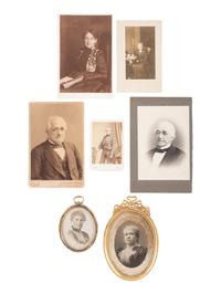 [HAMLIN, Hannibal (1809-1891)]. A group of 14 photographs of Hannibal Hamlin, family members, and the Hamlin Homestead in Paris Hill, Maine, descended directly in the family of Hannibal Hamlin.