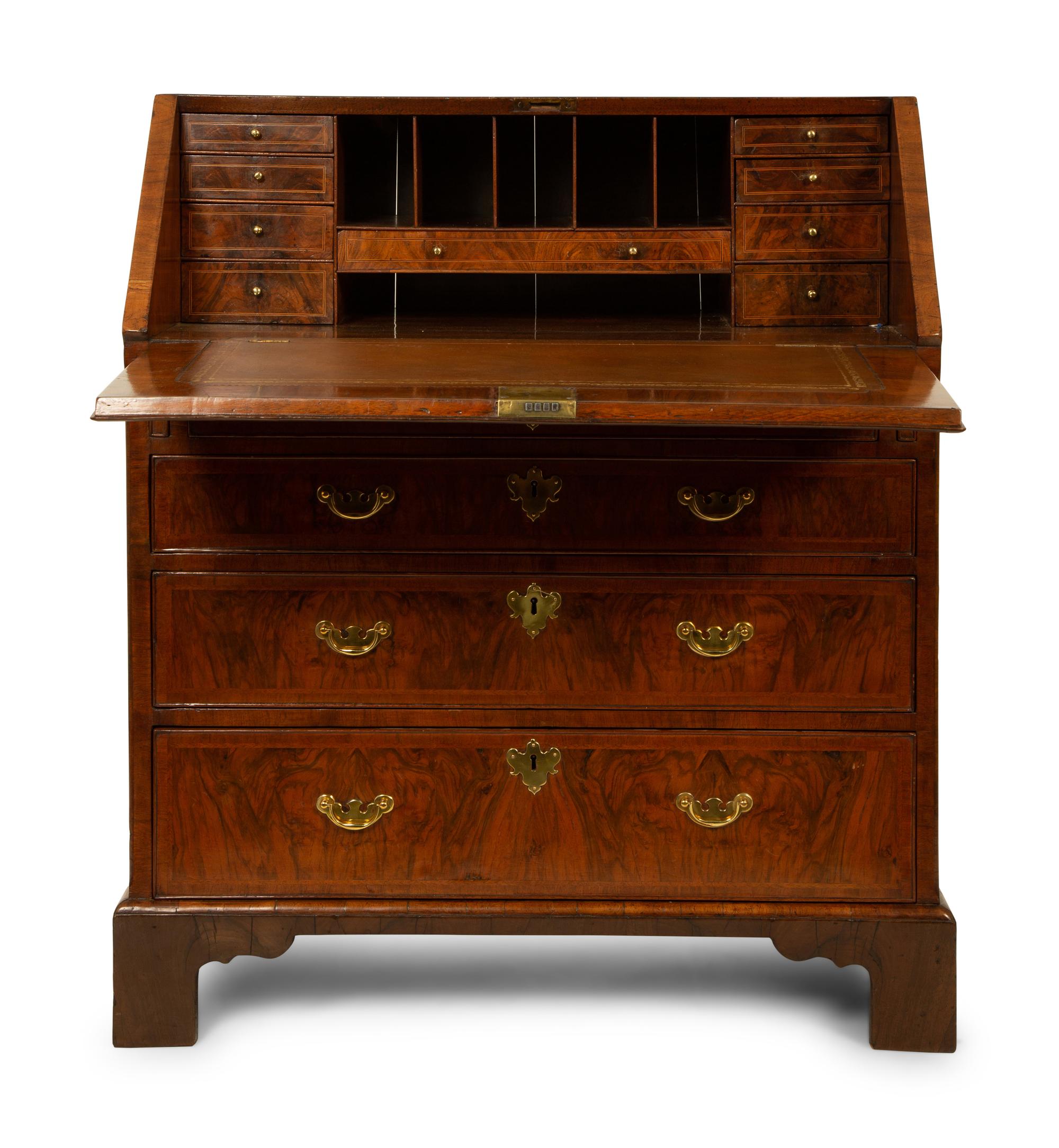 A George II Walnut Slant Front Desk — LATE 18TH/EARLY 19TH CENTURY