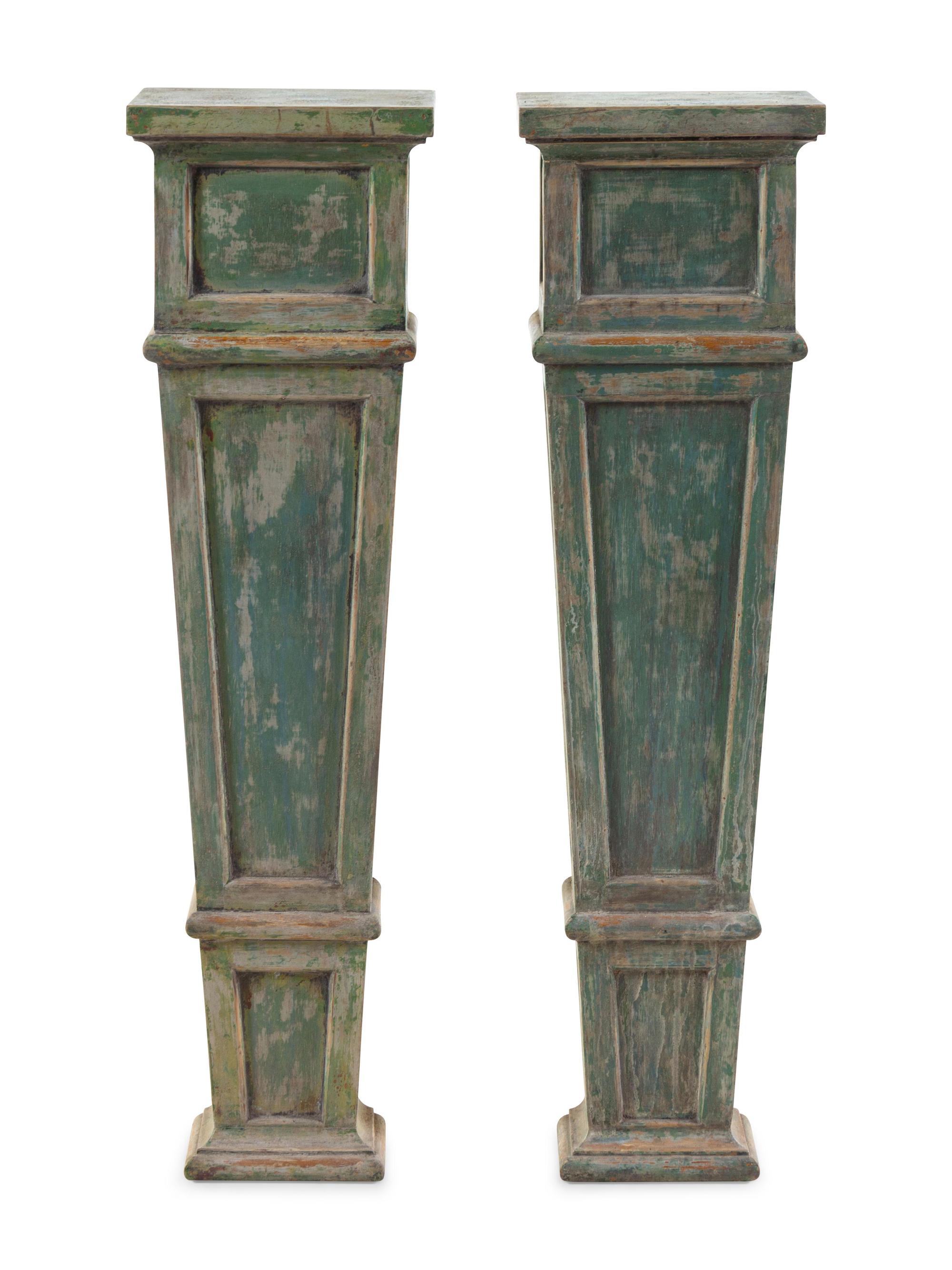 A Pair of Painted Pedestals