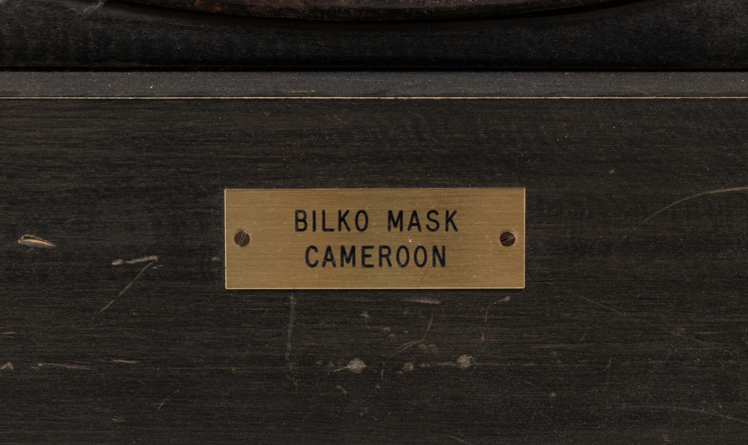 A Bamileke Carved Wood Helmet Mask
