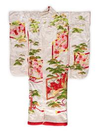 Six Embroidered Silk Kimono