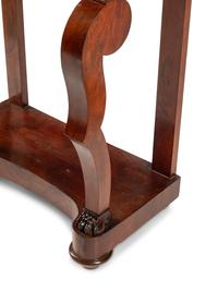 An Empire Style Gilt Bronze Mounted Mahogany Marble-Top Pier Table