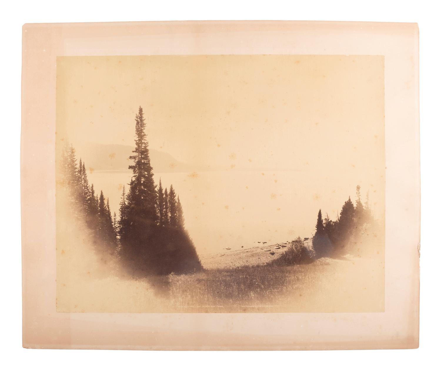 [WESTERN AMERICANA]. JACKSON, William Henry (1843-1942), photographer. A group of 2 mammoth plate photographs, incl. Head of the Arkansas, Fremont Pass, and Mary's Bay at Yellowstone Lake. Denver, CO.