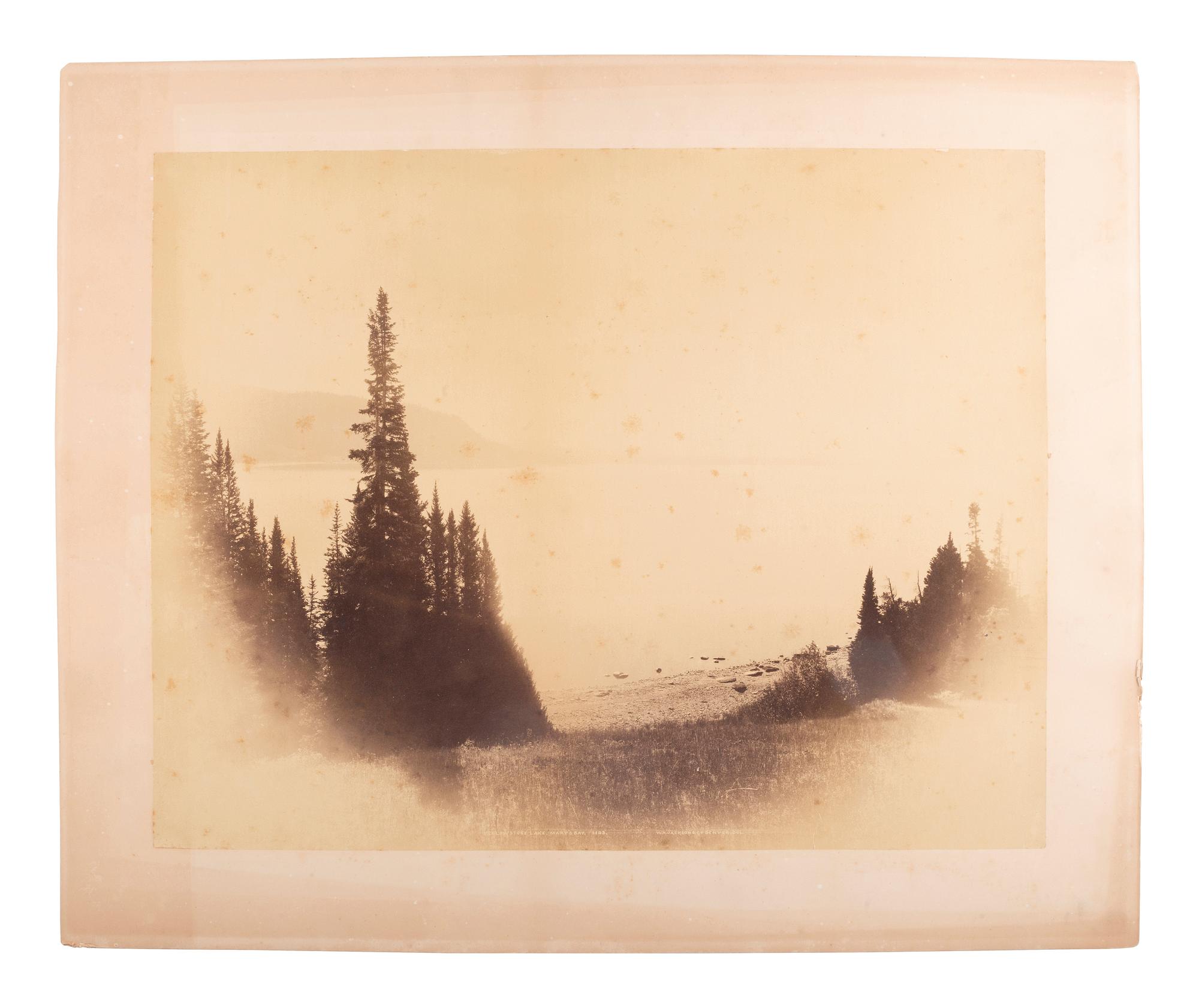 [WESTERN AMERICANA]. JACKSON, William Henry (1843-1942), photographer. A group of 2 mammoth plate photographs, incl. Head of the Arkansas, Fremont Pass, and Mary's Bay at Yellowstone Lake. Denver, CO.