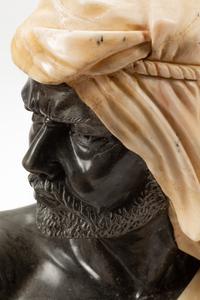 A Pair of Italian Marble and Onyx Busts